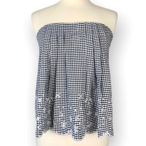 FINAL SALE Abercrombie & Fitch Pleated Gingham Strapless Top NWT